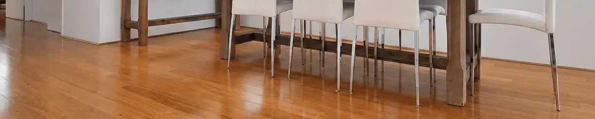 Professionally installed and refinished bamboo flooring in a residential home, showcasing smooth finish and natural wood tones in Madison, WI