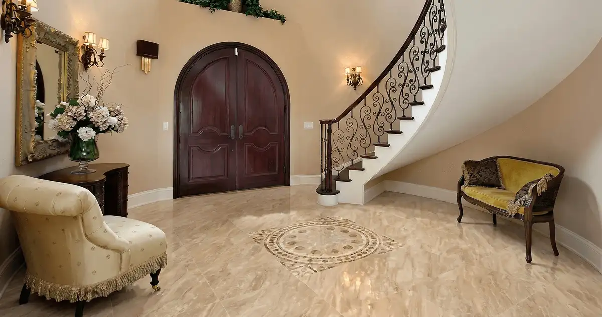 Entrance hall with professionally installed ceramic tile flooring in Madison WI