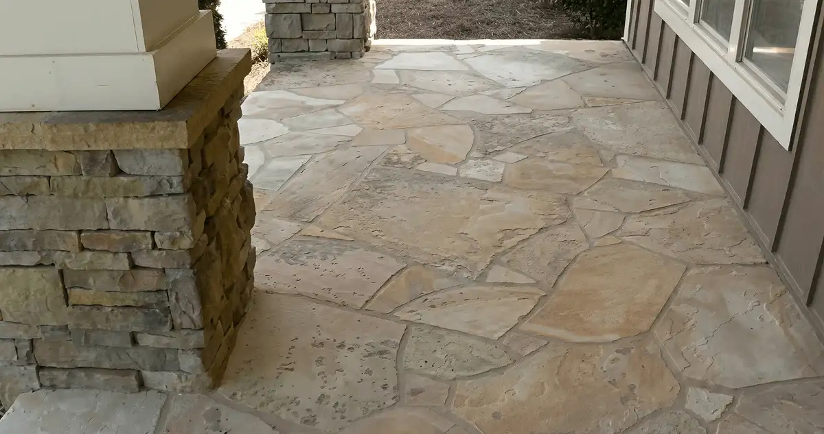 House entrance with professionally installed stone flooring in Madison WI